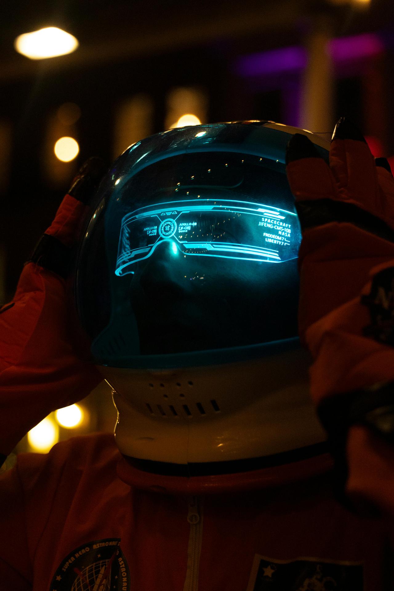 Hero image of Blog page - A spaceman looking at his helmet screen