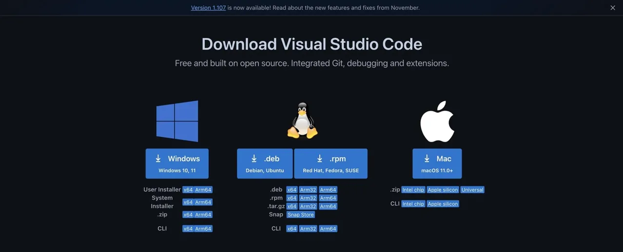 VS Code installation