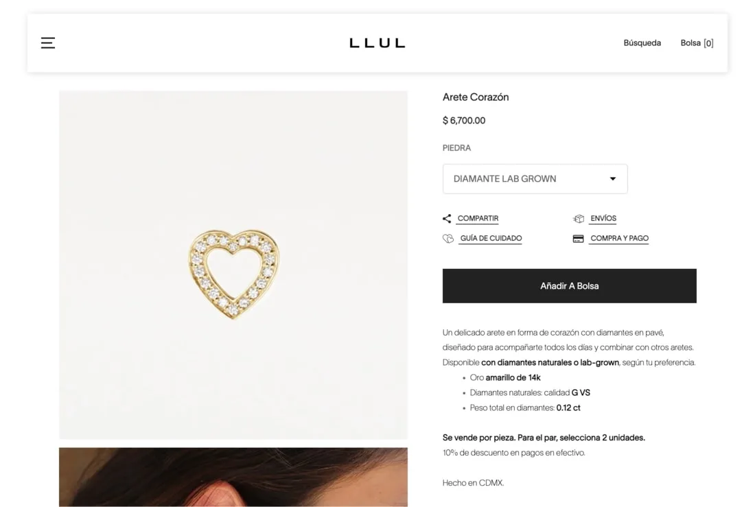 Experiencia de compra actualizada de Llul hecha por Kigo