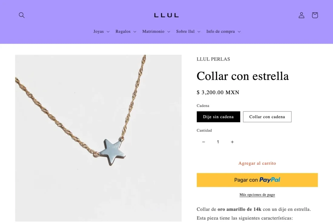 Layout anterior de la tienda de Llul