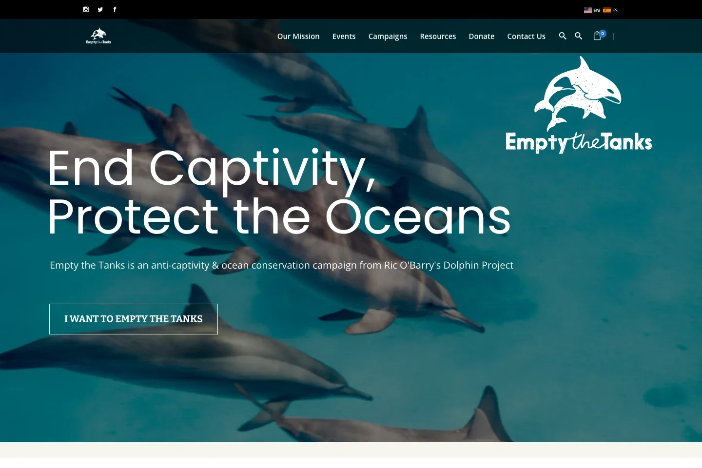Sitio original de Empty the Tanks en emptythetanks.org