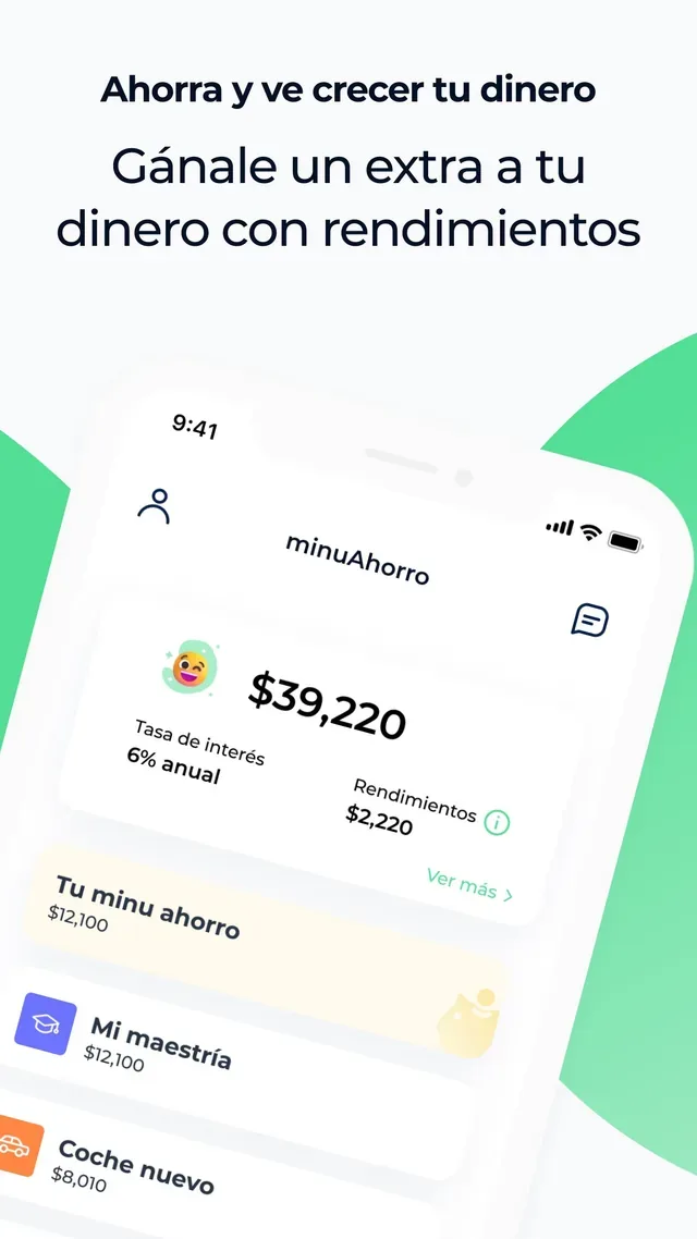 La imagen oficial de App Store muestra el saldo de ahorro y sus rendimientos