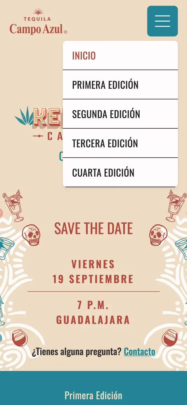 El menú con las cuatro ediciones, en un teléfono