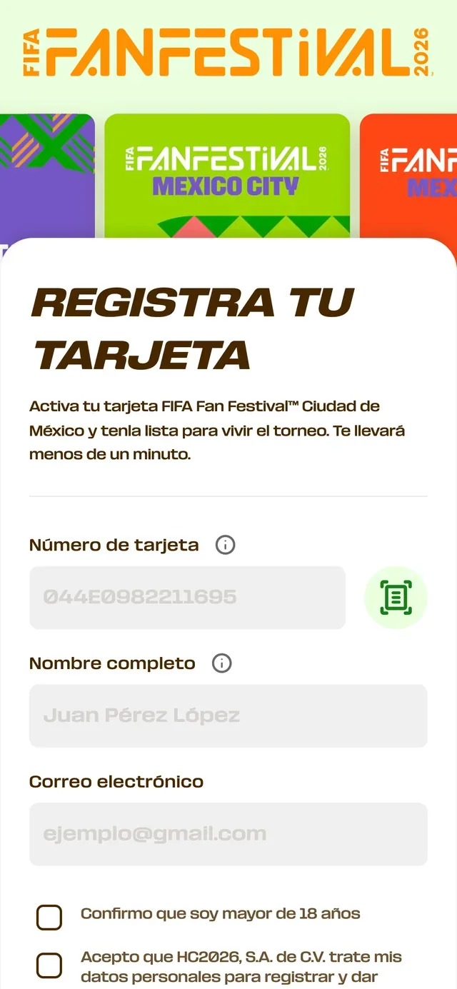 La misma página en verde en un teléfono