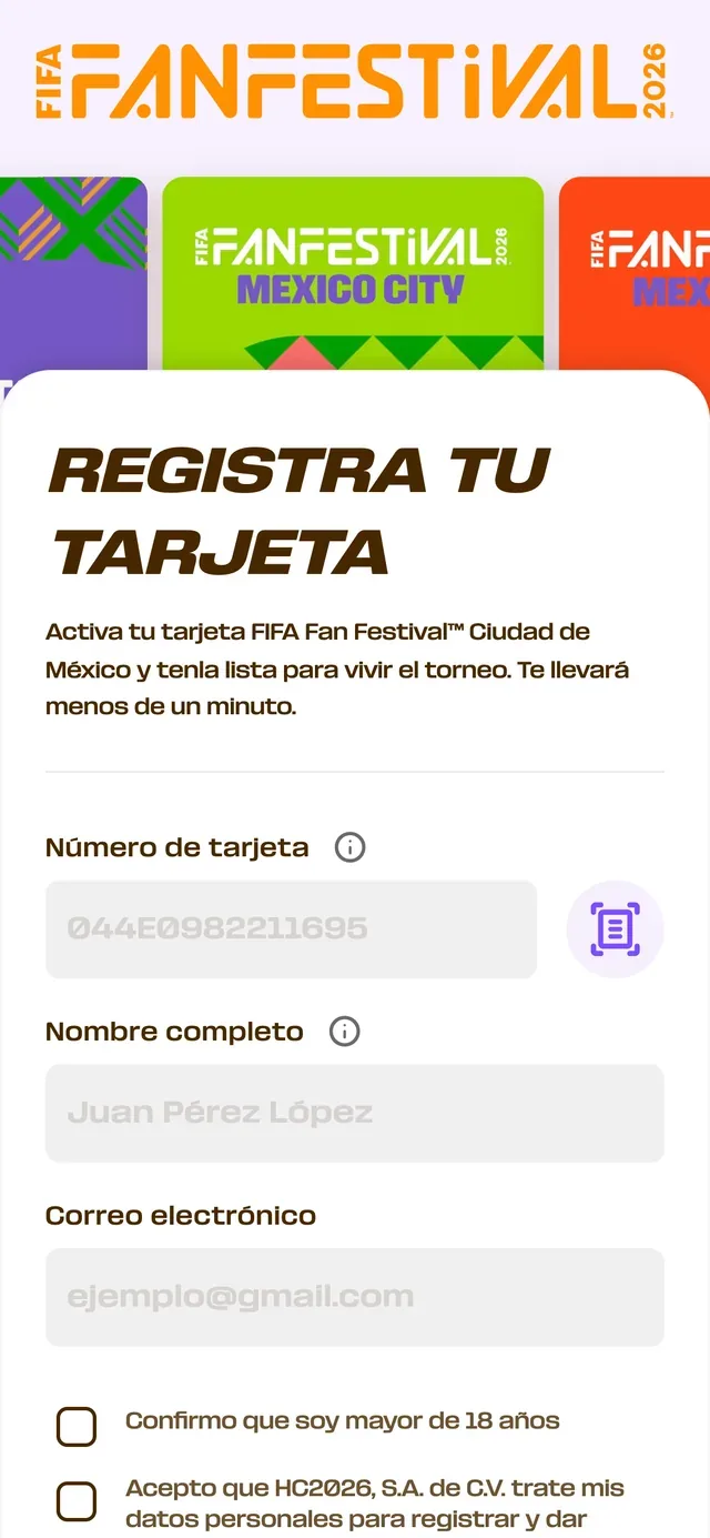 La misma página en morado en un teléfono