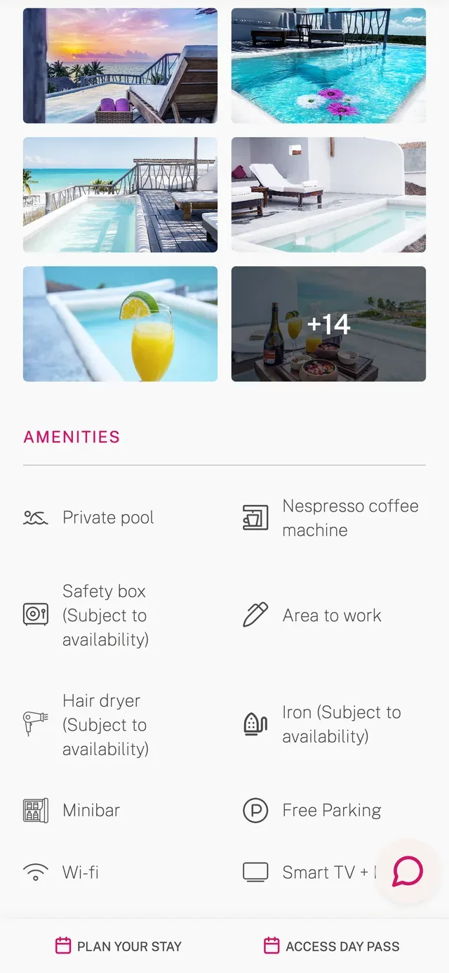 La galería y los servicios de una suite en un teléfono