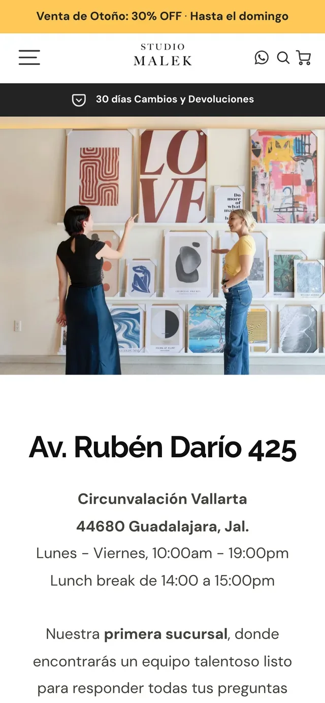 El showroom en un teléfono