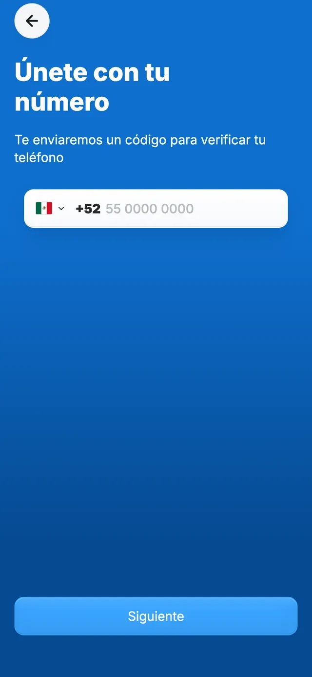 Inicio de sesión con un número de teléfono