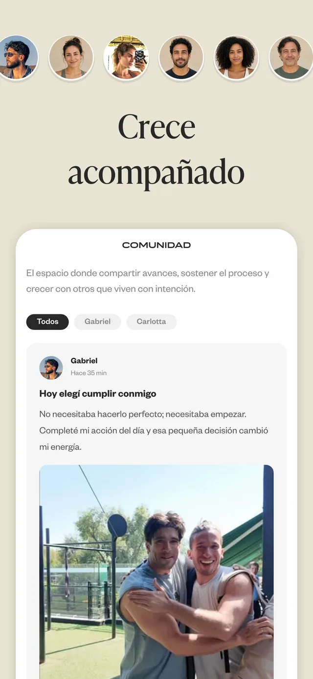 La comunidad, como se ve en el App Store: Crece acompañado