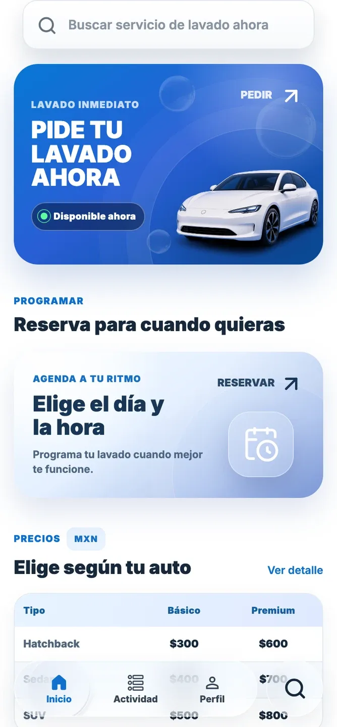 Nuevo panel de Washmate para clientes diseñado por Kigo
