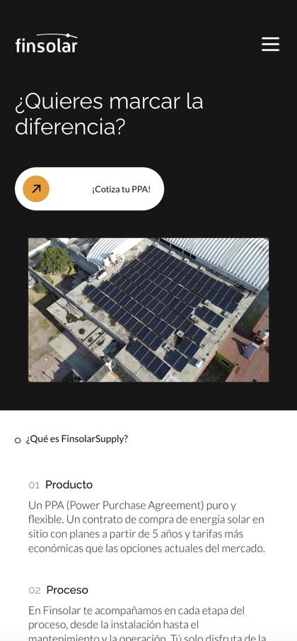 Finsolar: Diseño Web Elegante y Profesional mobile view