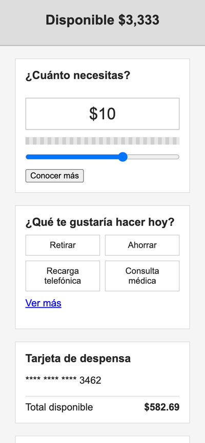 Versión anterior de la app de minu
