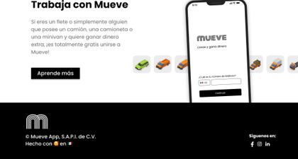 Mueve: Fast Optimized Website desktop view