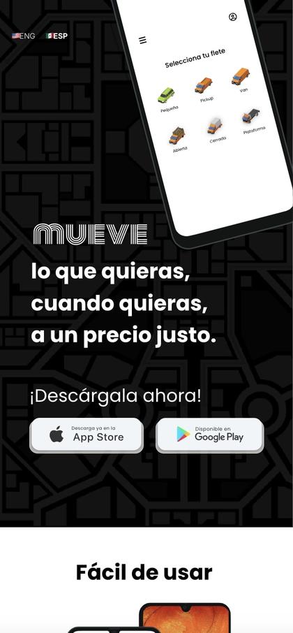 Mueve: Sitio Web Rápido y Optimizado mobile view